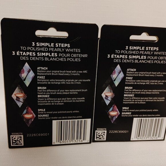 2 Packs Of 2 ARC Oral Care Brush Heads - White 4 Total Replacements - Picture 4 of 5